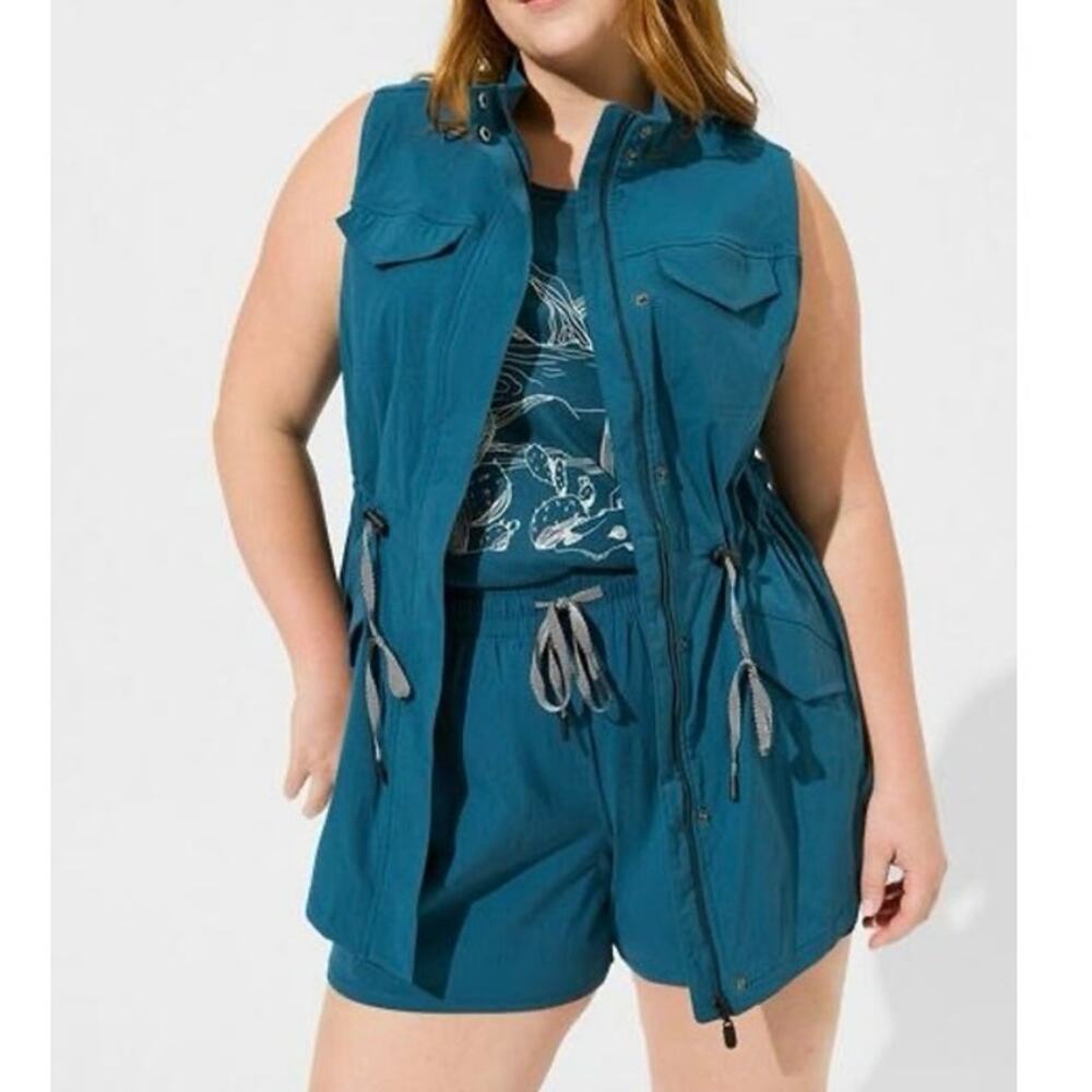 Torrid Happy Camper Vest, Leigon Blue, Size 3X - Picture 1 of 12